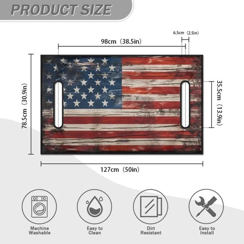 FUIALDOLG Golf Cart Seat Cover, Golf Cart Seat Towel Blanket, American Flag Print Protects Cushion Fits All EZGO,Yamaha,More 2-Seater Golf Carts,50 "x 30.9" Seat Cushion