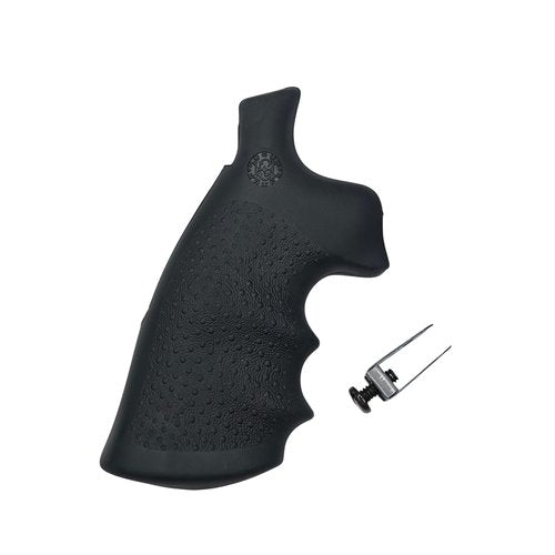 Hogue OverMolded Rubber Round Butt to Square Butt Revolver Grip for S&W N Frame, Black - 25002