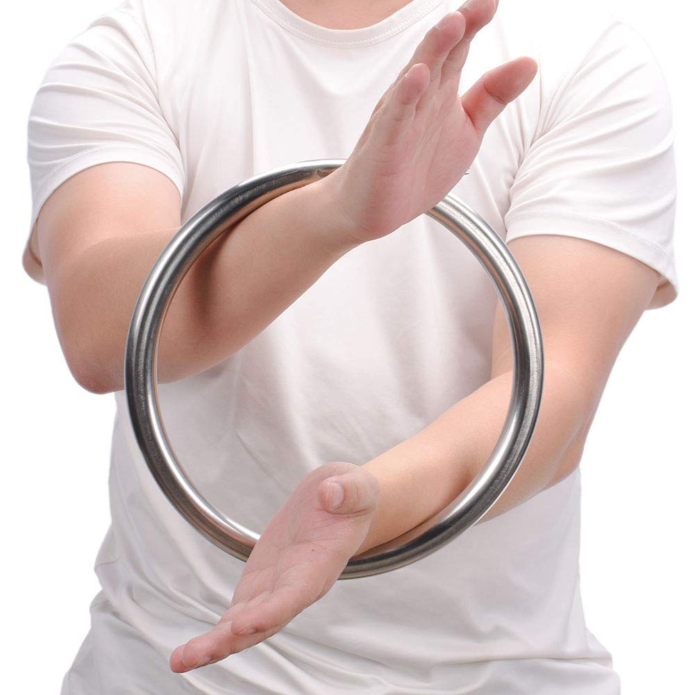 Wing Chun Stainless Ring Yewen Sau Sticky Hand Strength Training Tsun Siu Lum Kung Fu Self Defense Gun