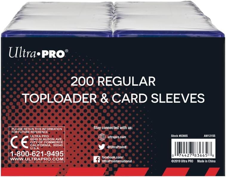 Ultra PRO Clear Regular Toploaders - 3" x 4" Trading Card Protectors Bundle | 200 Count