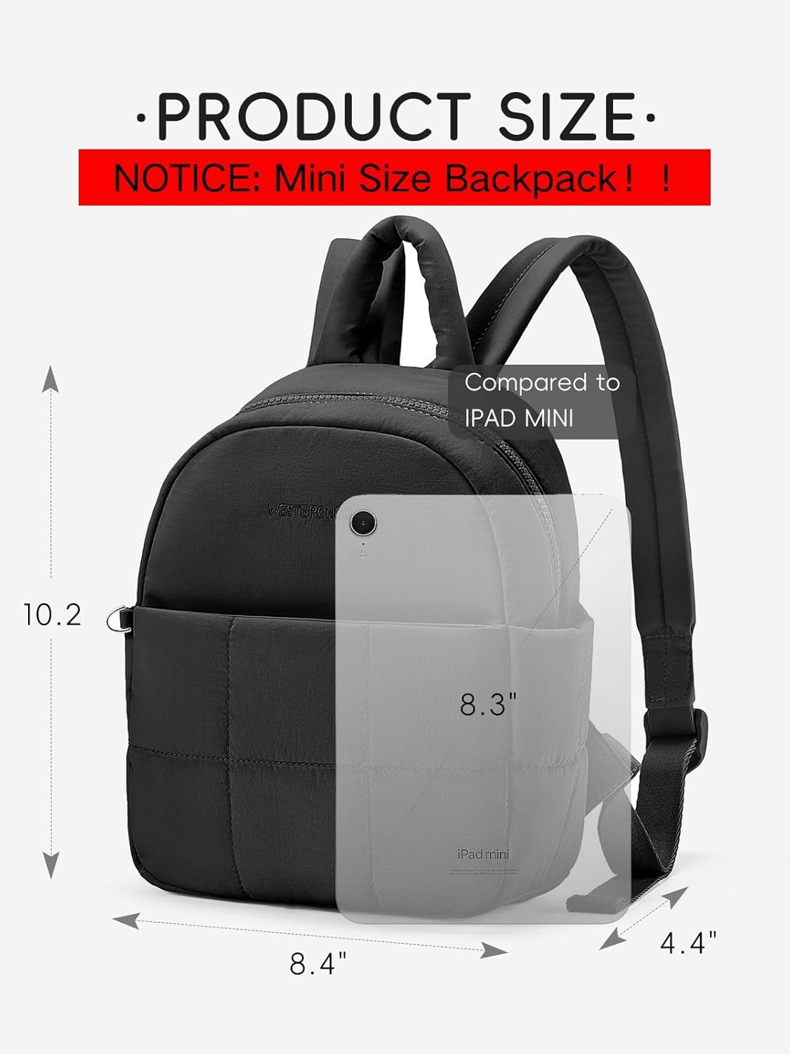 Westbronco Mini Backpack - Lightweight Nylon Fashion Purse for Travel & Daily Use | Small Size