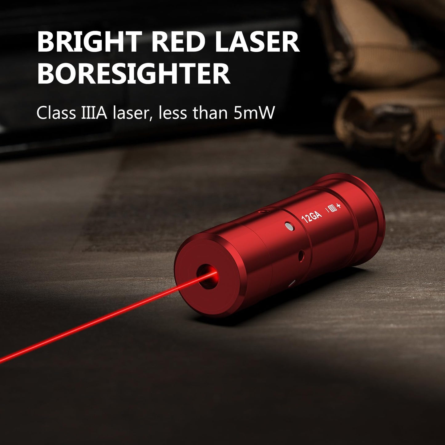 EZshoot 12 Gauge Laser Bore Sight 12GA Red Laser Bore Sights with 9 Batteries