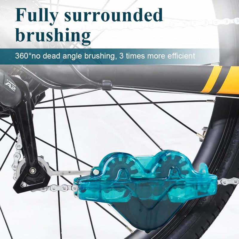 Senbos Bike Chain Cleaner Tool - Multi-Functional Drivetrain Cleaning Brush for Mountain Bikes, Road Bikes & Bicycles | Durable ABS Plastic, No Removal Needed