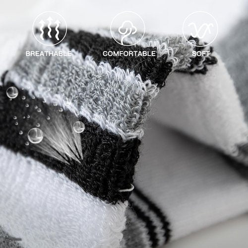 JOYNÉE 10 Pairs Mens Athletic Ankle Socks Running Low Cut Socks for Men with Tab,White,Sock Size:10-13