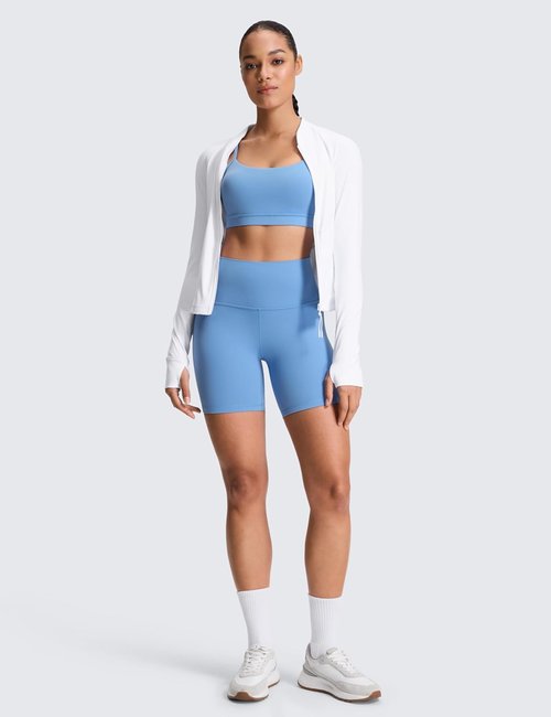 CRZ YOGA Biker Shorts - ButterLuxe High Waisted Spandex for Women | 6" Length for Ultimate Comfort
