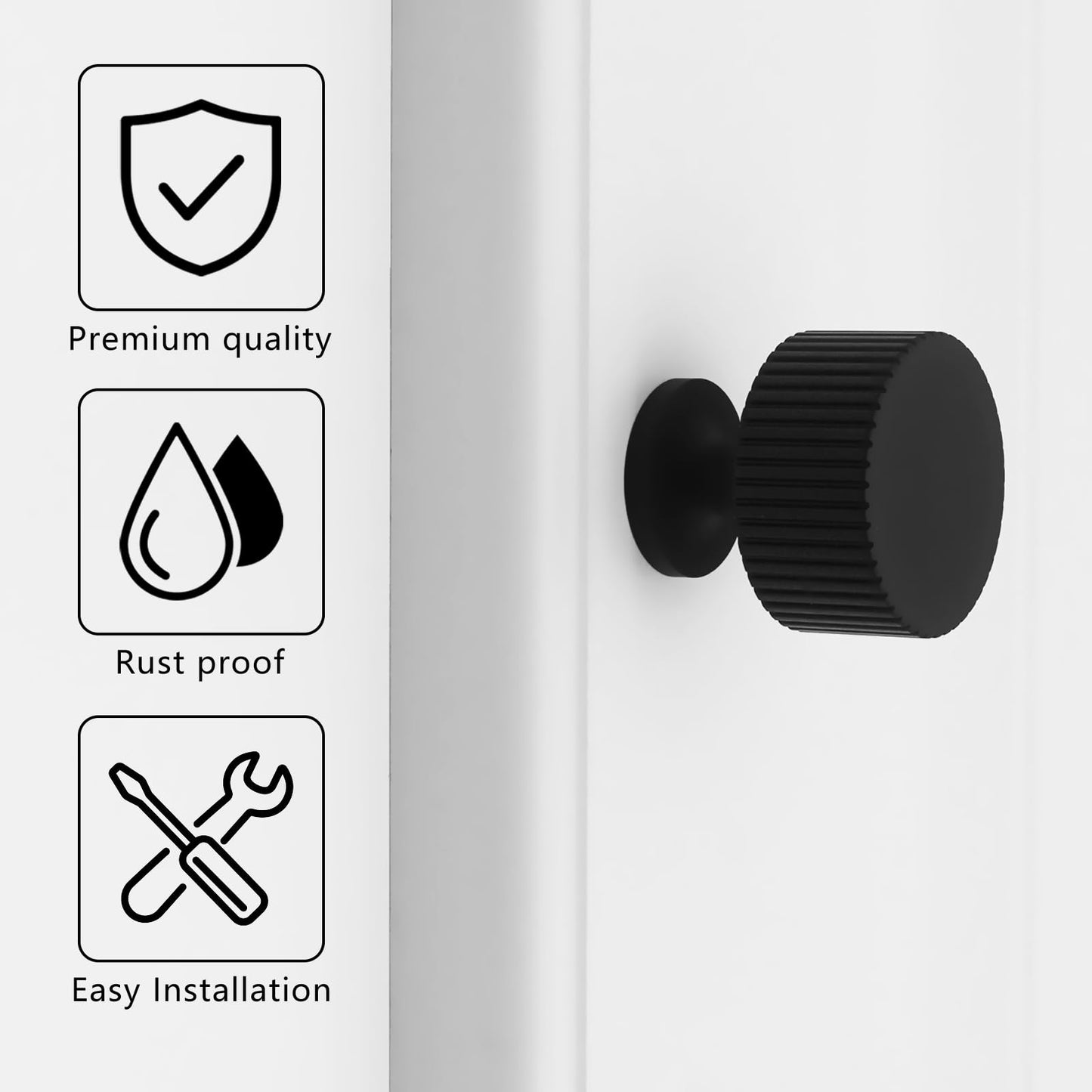 Abtopia 4 Pack Dresser Knobs Black Cabinet Knobs, Matte Black Drawer knobs Kitchen Knobs for Cabinets and Drawers, Drawer Pulls for Bathroom, Cupboard, Kitchen Hardware