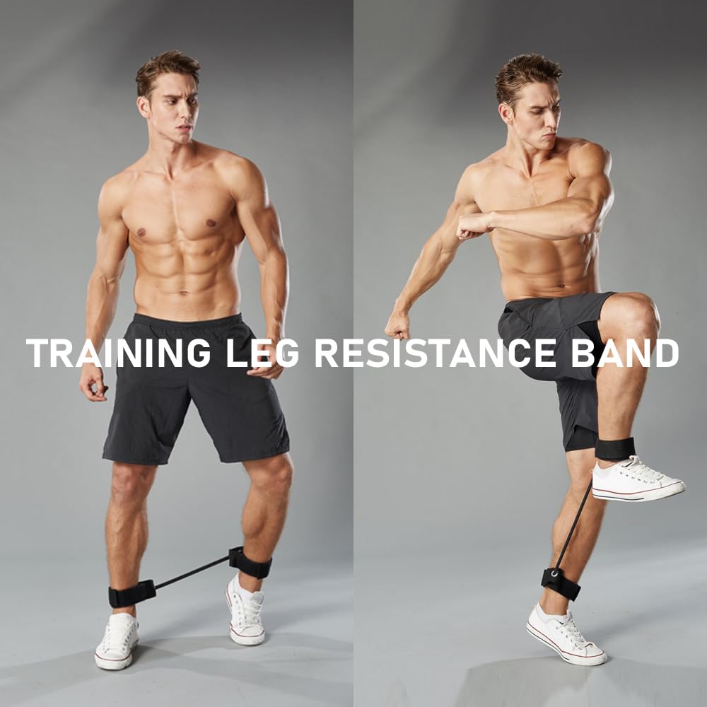 EHSYXSLX Training Leg Resistance Band Elastic Rope Strengthen Legs’ Muscle Increase Speed and Stride Length Suitable for Football Basketball Running Volleyball Exercise