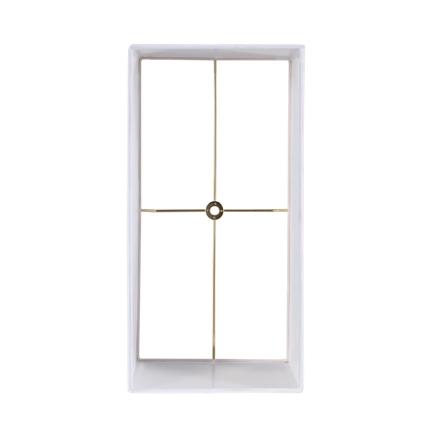 Aspen Creative 36010, Hardback Rectangular Contemporary Spider Lamp Shade/White Linen Fabric, (8+16)" Top x (8+16)" Bottom x 10" Height