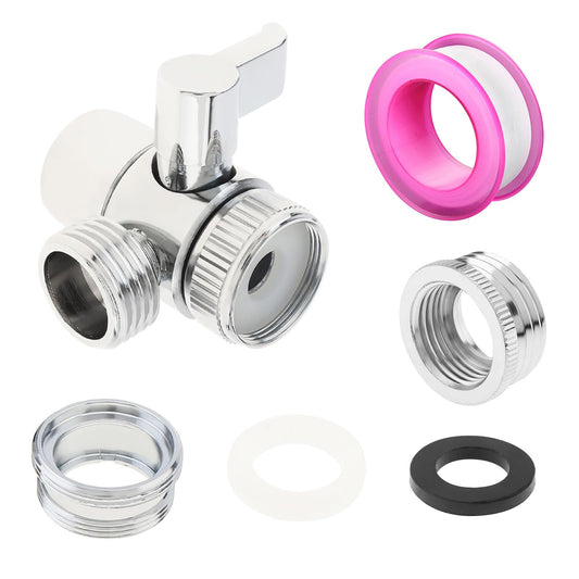 Sink Faucet Diverter Valve, PNXKTXO Sink Valve Diverter Faucet Splitter for G1/2" Shower Hose, Kitchen, Bathroom Replacement Part Adapter M22 X M24
