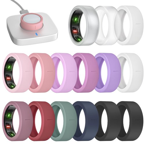 BandRain 15 Pack Ultra-Thin Ring Covers Compatible with Oura Ring Gen 4/4 Ceramic/3 Cover, Anti-Scratch Silicone Protector Accessories for ULTRAHUMAN AIR/RingConn Gen 2/Gen 2 Air for Women Men