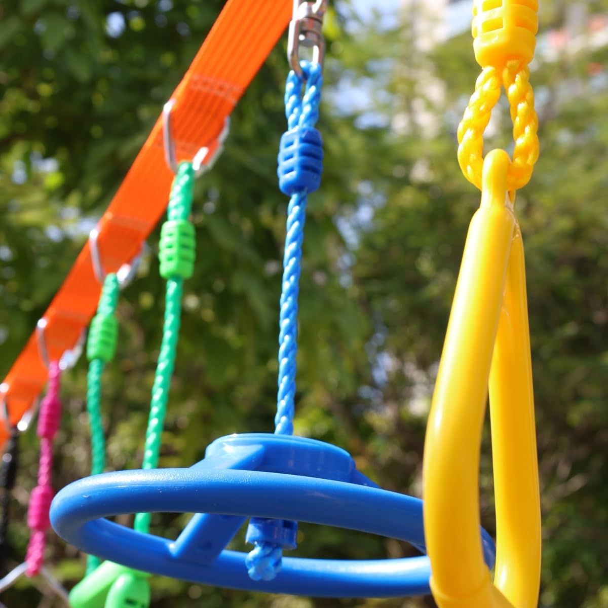 Skiennix Climbing Gymnastic Rings for Kids - Durable Obstacle Course Set for Outdoor Play