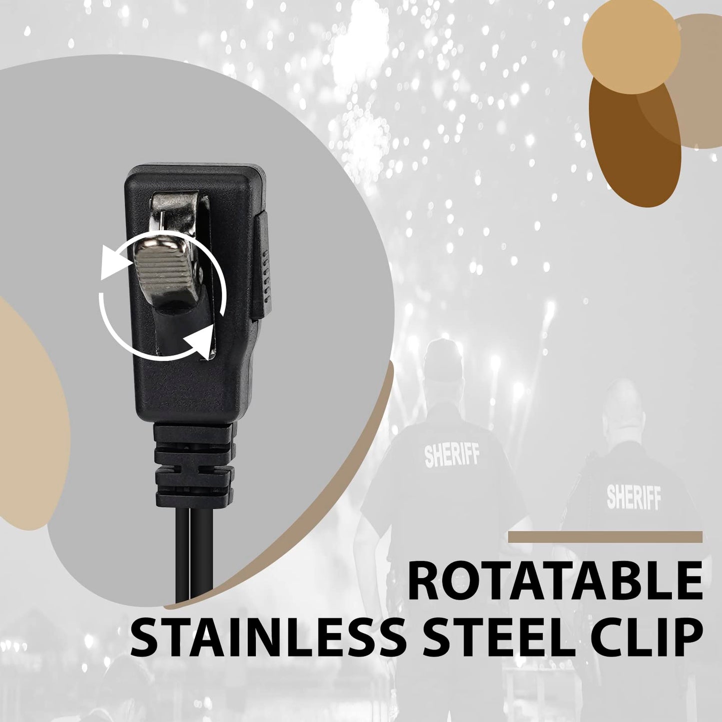 Retevis Walkie Talkie Earpiece with Mic, in-Ear, Coil Tube, with PTT, 2 Pin, for RT22 RT68 RT21 H-777 RT27 RT86, Compatible with SAMCOM, Kenwood 2 Way Radio, Security Two Way Radio Headset(1 Pack)