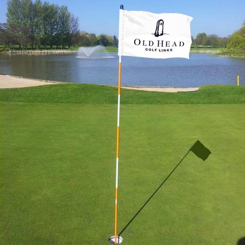 2BUT Old Head Golf Links Golf Pin PGA Flag Practic Putting Green Golf Flag For Backyard Garden Double-Sewn 600D Nylon Miniature Pin Flag Regulation Tube Flag(20"X13")