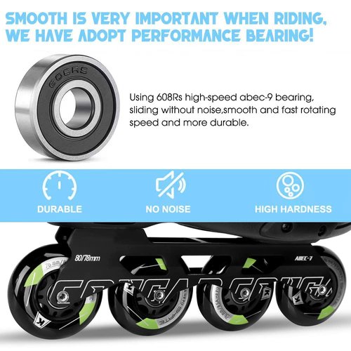 8 Pack Inline Skate Wheels 72mm 76mm 80mm Inline Replacement Wheels with ABEC9 Bearing for Roller blade Derby K2 Inline Skate- 85A Indoor Outdoor Inline Skate Wheels