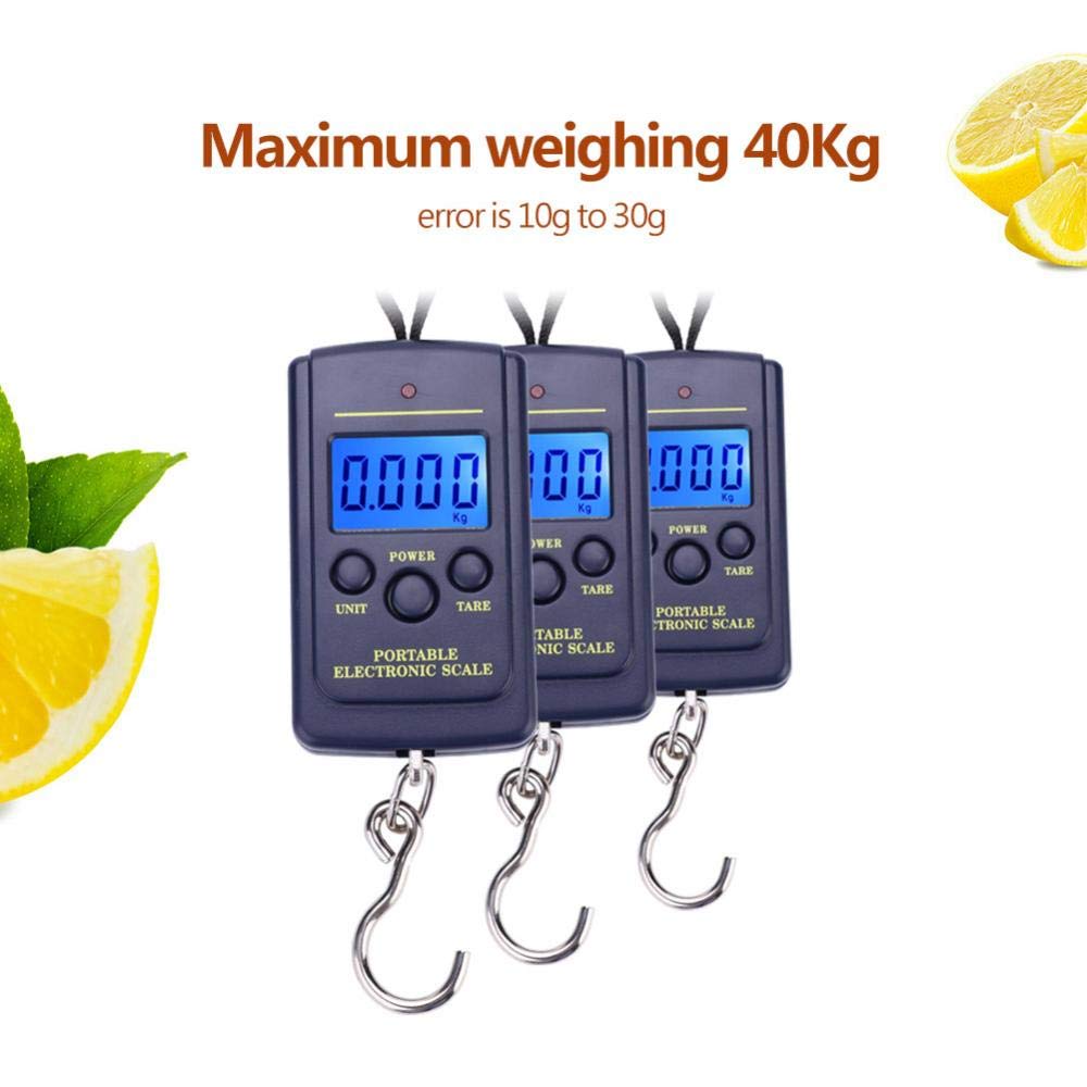 Skiennix Digital Fishing Scale - Portable 40kg Hanging Hook Scale with LCD Display for Accurate Weighing