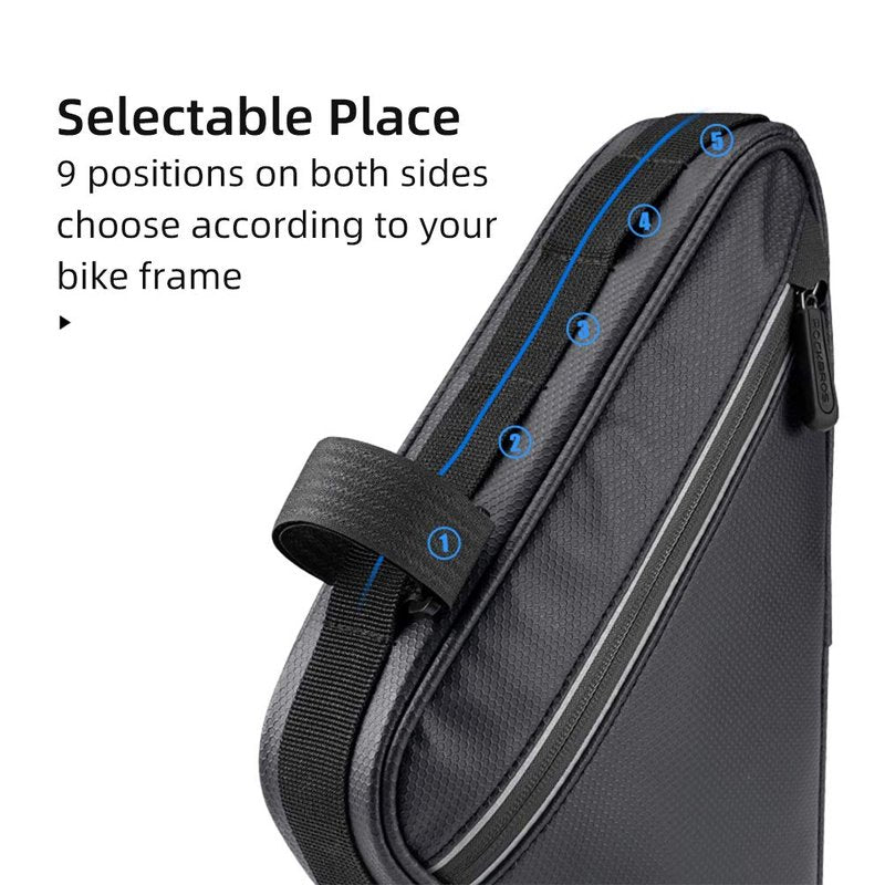 ROCKBROS Bike Triangle Frame Bag, Bike Triangle Bag, with Two Side Pockets, 1.5L