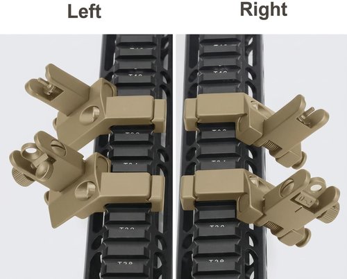 GOTICAL 45 Degree Offset Flip Up Sight | Low Profile Design Rapid Transition Front and Rear flip up Sights (Offset Flip Up Sight - Dark/Earth)