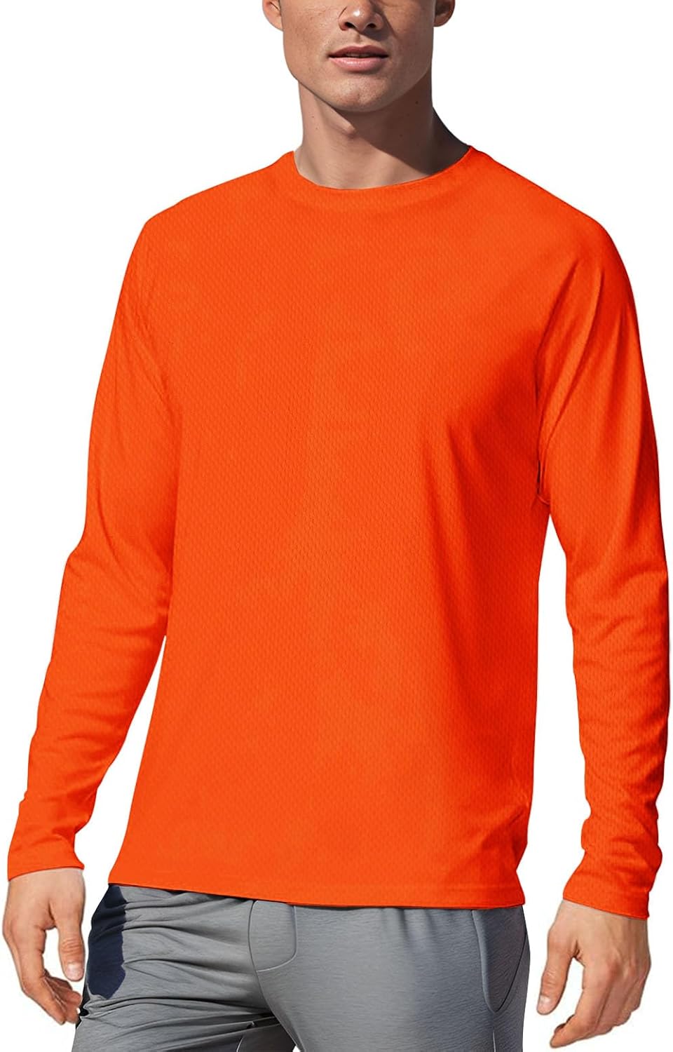 Skiennix Men's UPF 50+ Long Sleeve Tee - UV Sun Protection Quick-Dry Athletic Shirt