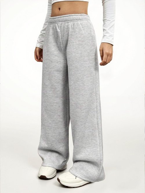 Ltvoo Girls Straight Wide Leg Track Pants Elastic Waist Casual Baggy Athletic Pants Loose Jogger Sweatpants for 8-12 Years (12 Years) Off-White