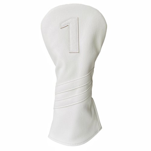 1pc Golf Club Head Cover Or 3pcs Golf Club Covers for Driver 3 Wood and Hybrids - White Golf Driver Headcover Fairway Wood Head Cover Hybrid Headcover Designed for All Brand (1pc Driver Cover)