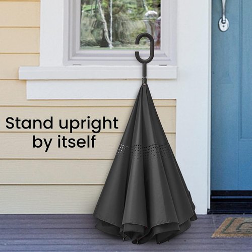 G4Free Inverted Reverse Umbrella - Windproof Double Layer with C-Shaped Handle | 48/62 Inch for Men & Women