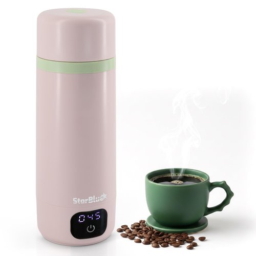 StarBlue Portable Travel Kettle Pink, 350ml, Water Kettle Electric with Global Voltage, 6 Temperature Modes, ℃/℉ Switchable Display, Compact Water Boiler for Home and Office 100-240V 50-60Hz 250-300W