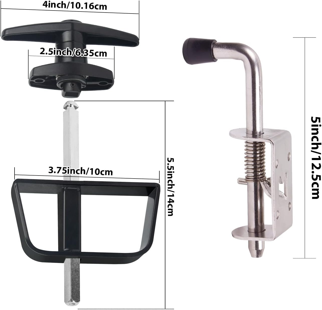 Complete Shed Door Hardware Kit with T-Handle Lock, Heavy-Duty Latches & Hinges - Weatherproof for Sheds & Gates
