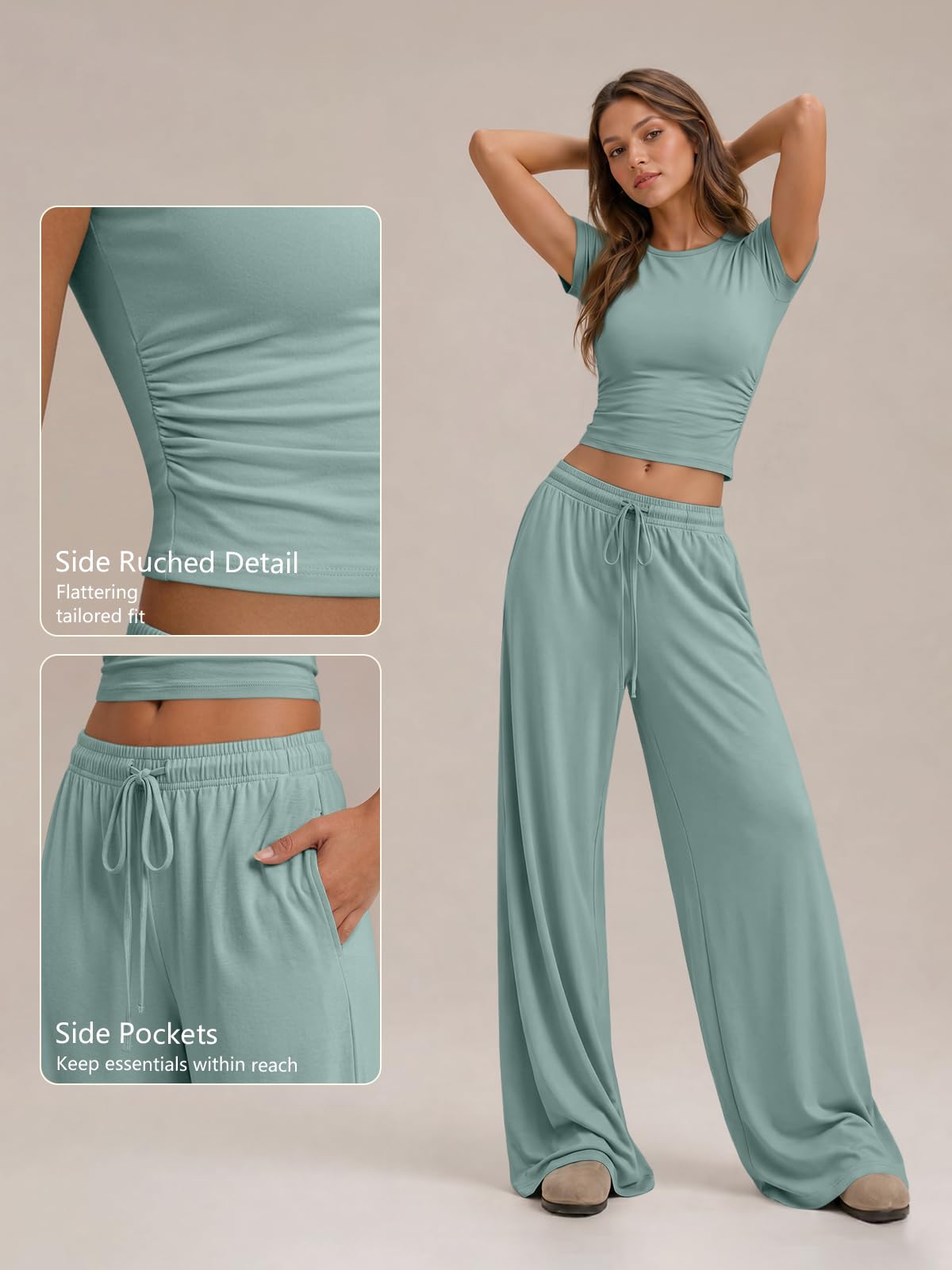 Trendy Queen Womens 2 Two Piece Set 2026 Summer Workout Vacation Gym Clothes Spring Fashion Lounge Matching Airport Travel Outfit Resort Wear Fitness Athleisure Clothing