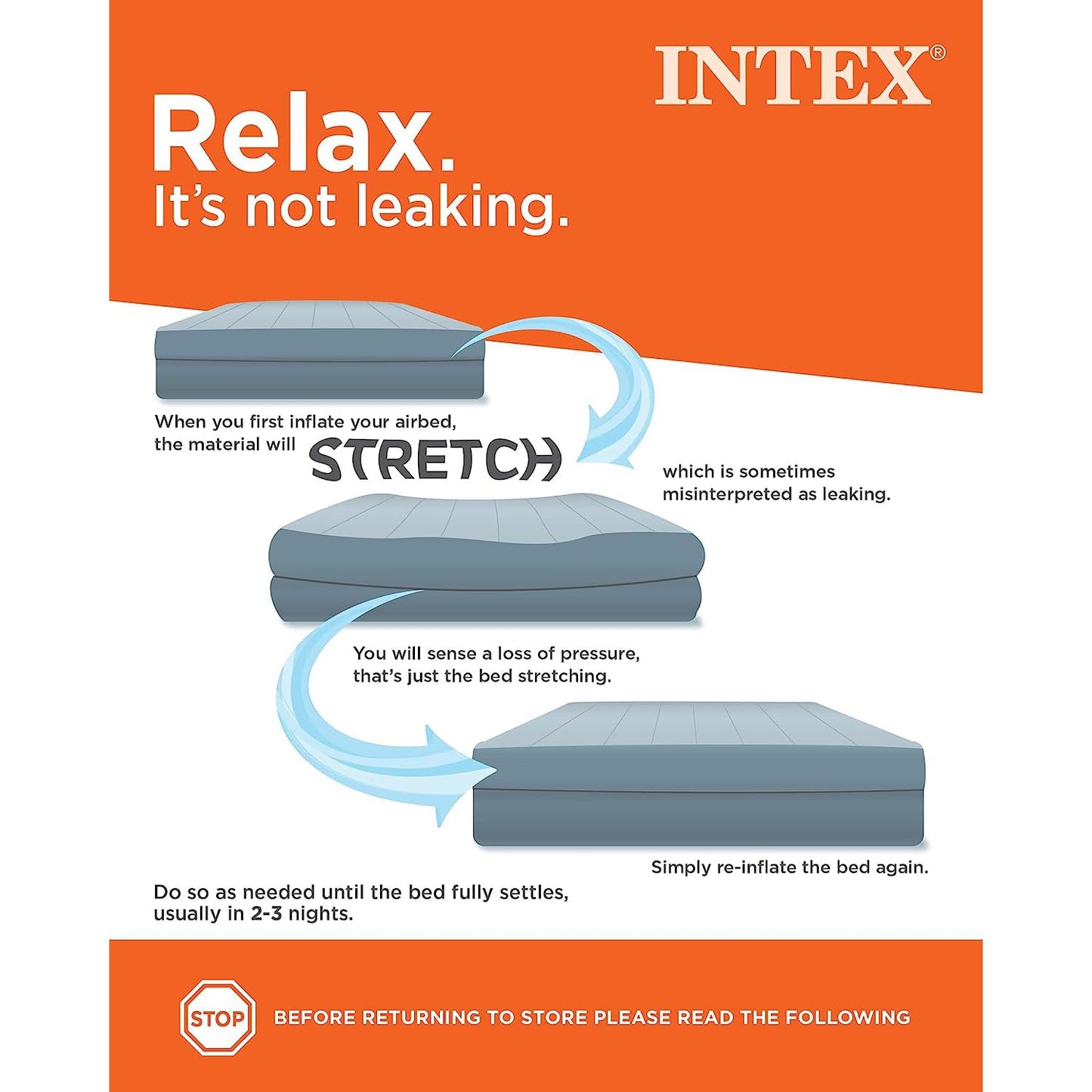 Intex Dura-Beam Deluxe Comfort-Plush Air Mattress - 22" Queen Airbed