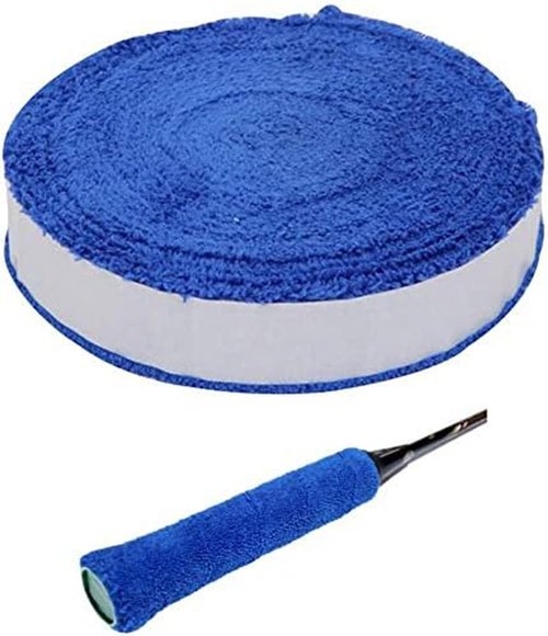ITODA Badminton Tennis Racket Towel Hand Glue,Cotton Anti-Skid Sweat Tape Badminton Racket OverGrip Sweatband Tape Wraps (Blue)