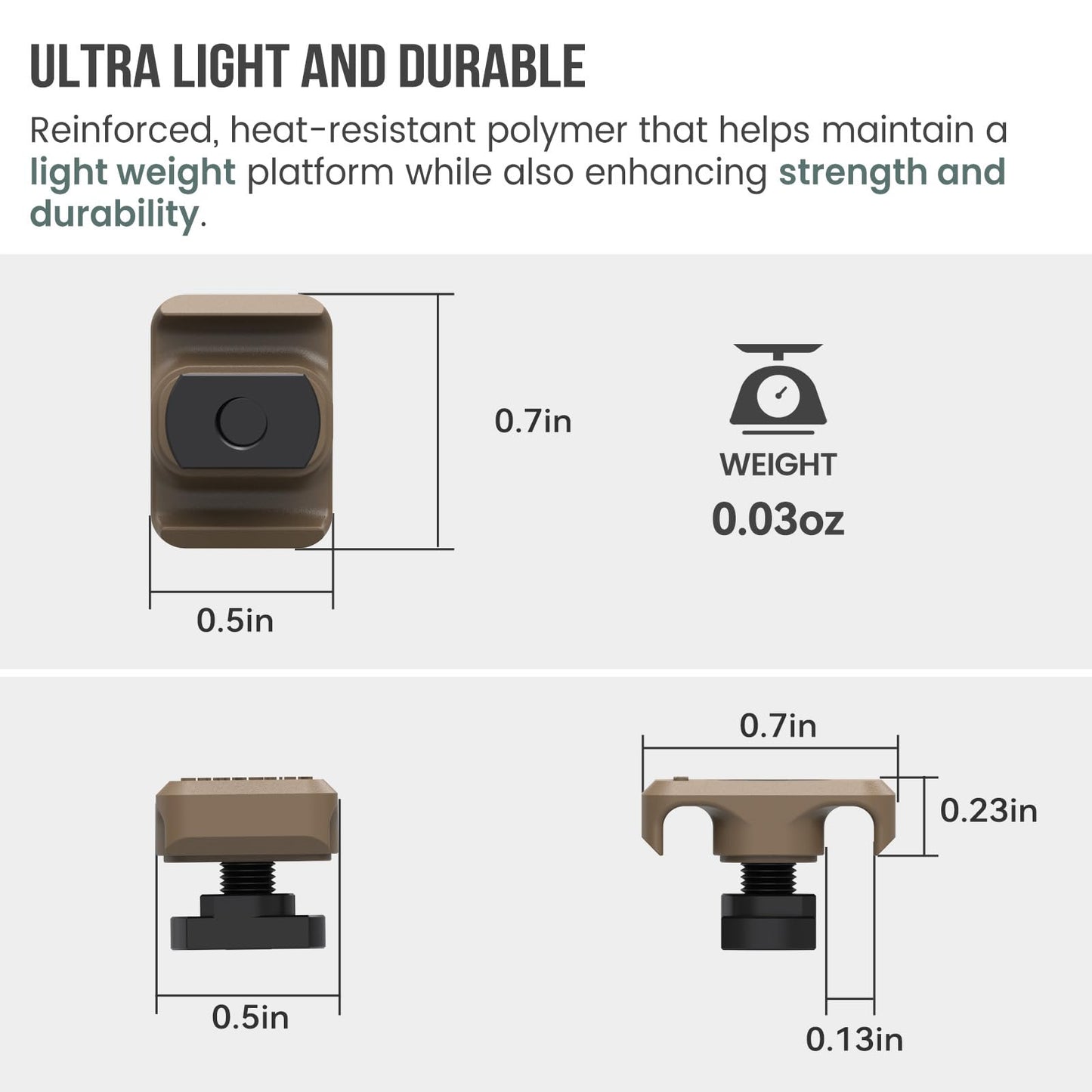 Guardtier CGM909 Pressure Switch Cable Guides Compatible with M-LOK System, Flashlight Laser Wire Management Clips 8 Pack - Black (Earth Tan)