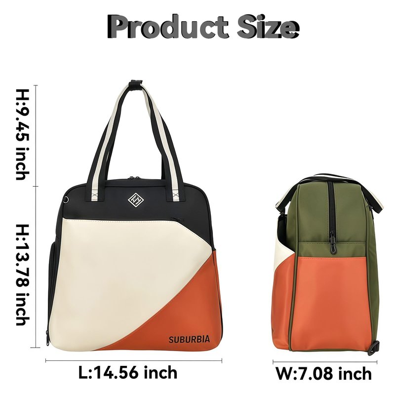 Pickleball Bag for Women Men Large Tennis Backpack for Pickleball, Tennis, Racketball, and Travel Sling Bag with Shoe Compartment and Fence Hook External Ball B-ag and Adjustable Shoulder Strap