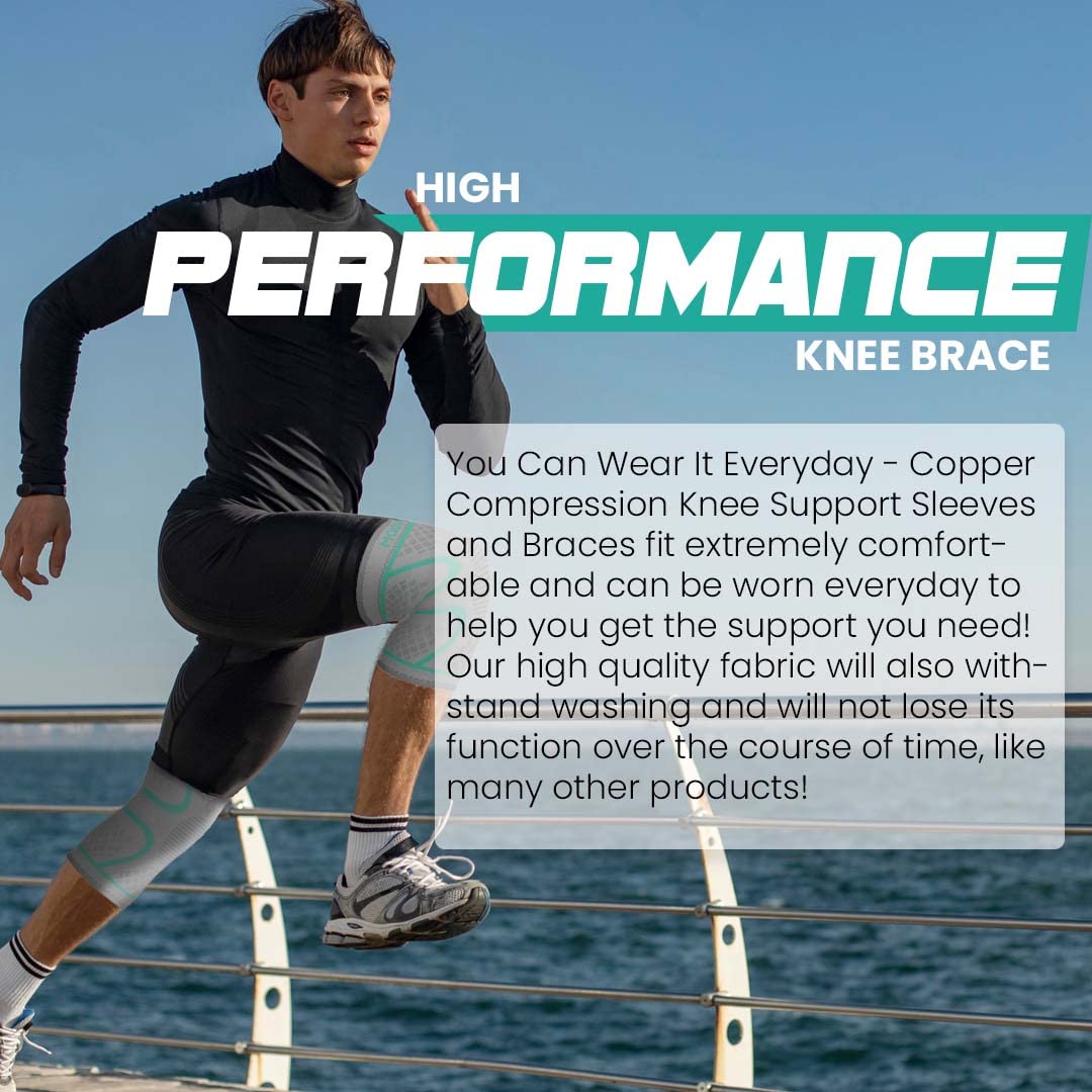 Modvel Compression Knee Brace - 2-Pack Support Sleeves for Running & Pain Relief | Meniscus Tear & ACL Recovery
