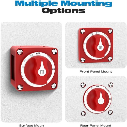 Malictele 300A Battery Disconnect Switch - Heavy Duty Waterproof Ignition Protected Cutoff for Marine, Boat, Car, RV, Truck