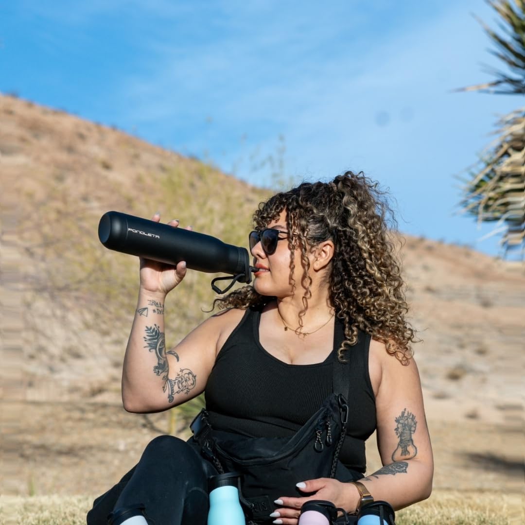 Skiennix Slim Stainless Steel Water Bottle - Double Vacuum Insulated, BPA-Free, Leak Proof, 20 oz