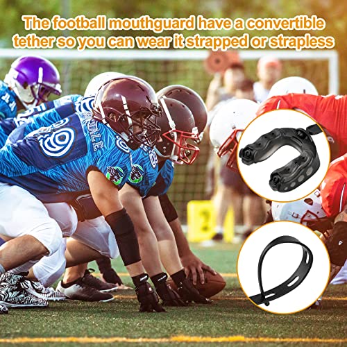 2-Pack Youth Sports Mouth Guard with Strap - Black