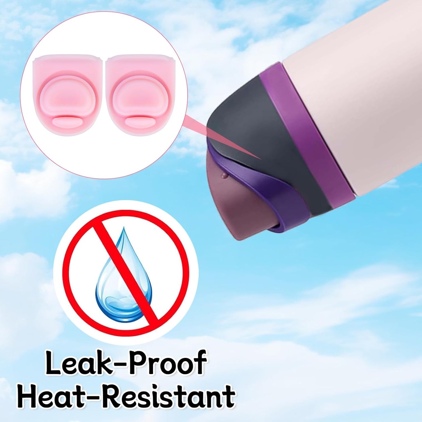 Owala | Replacement Rubber Seal Stopper - Silicone Gasket Lid for 16/19/24/32/40oz Bottles - Pink (2 Pcs)
