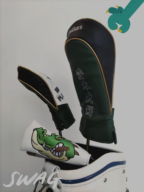 Golf Head Covers Fairway Wood #3 Cartoon Embroidery Luxurious Waterproof and wear-Resistant Silicone Leather Durable Club Covers