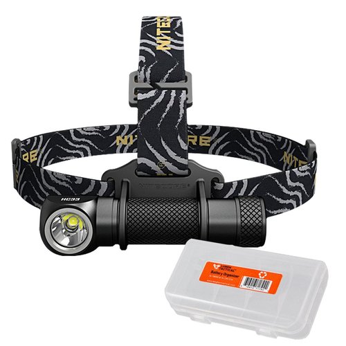 Nitecore HC33 1800 Lumen High Performance Versatile L-Shaped Headlamp with Lumen Tactical Battery Organizer