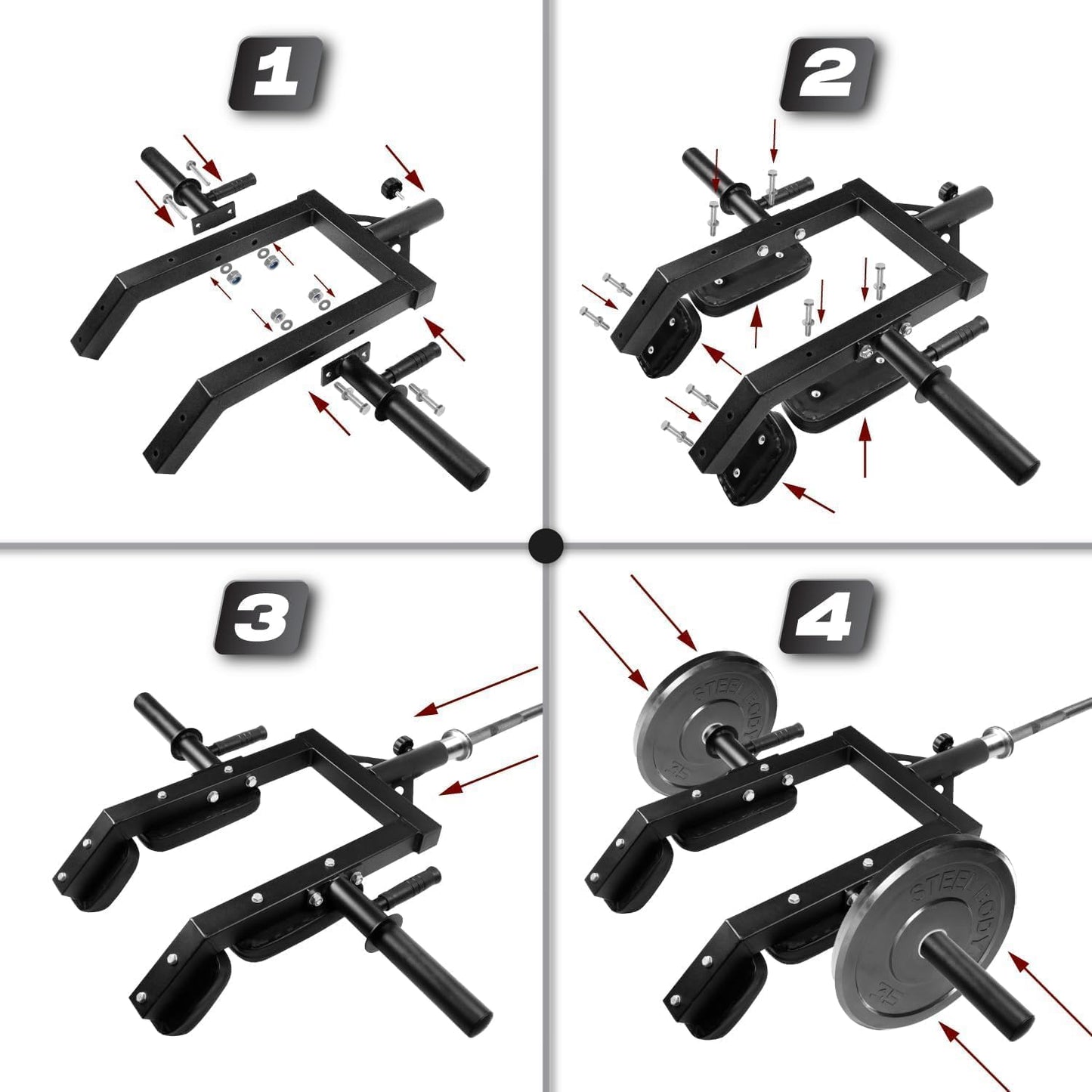 Yes4All Viking Shoulder Press Landmine Attachment - Weightlifting Handle Fits 2-Inch Olympic Bars Works Shoulders Chest Abs Back Thigh and Other Muscles Includes Collars T Bar Row Attachment Handle