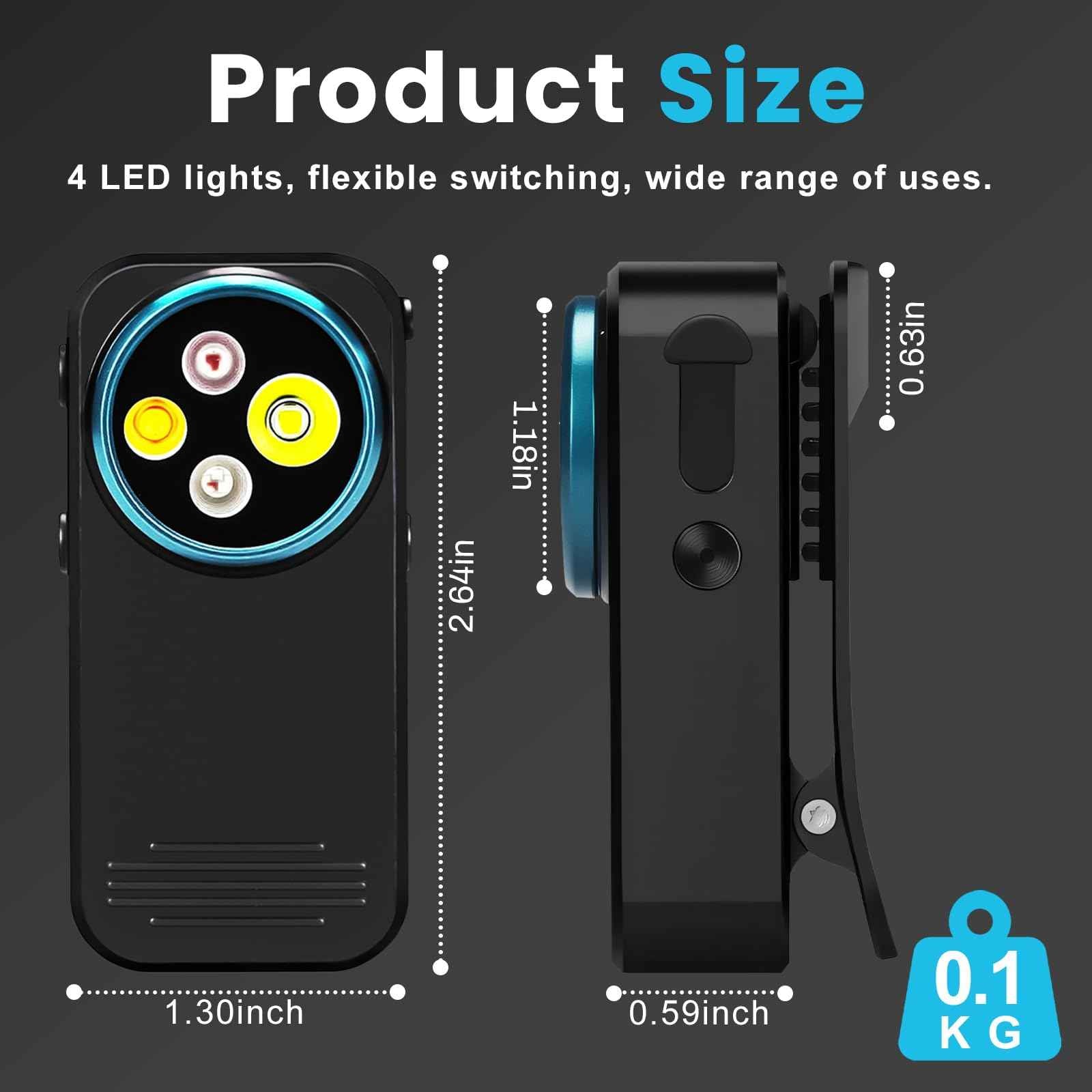 Upgraded EDC Flashlight Clip-on Light, 600 Lumens Rechargeable with Type-C Charging, 4 Light Super Bright Pocket Flashlight with Magnetic Base for Camping, Cycling, Headlamp Use, Safety Warning