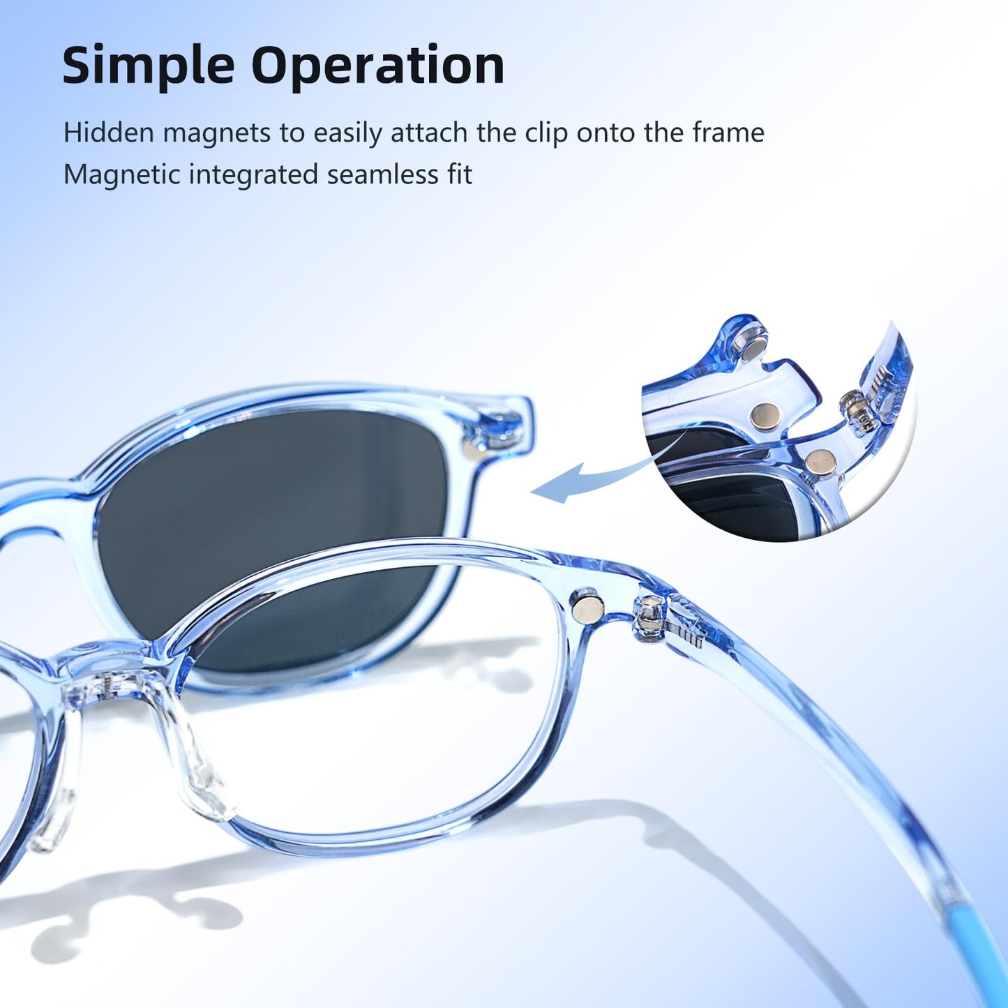 EYEBUDDY Kids Sunglasses for Boys Girls, Toddler Polarized Sunglasses for Age 3-12, Clip-on UV Protection Children Sun Glasses