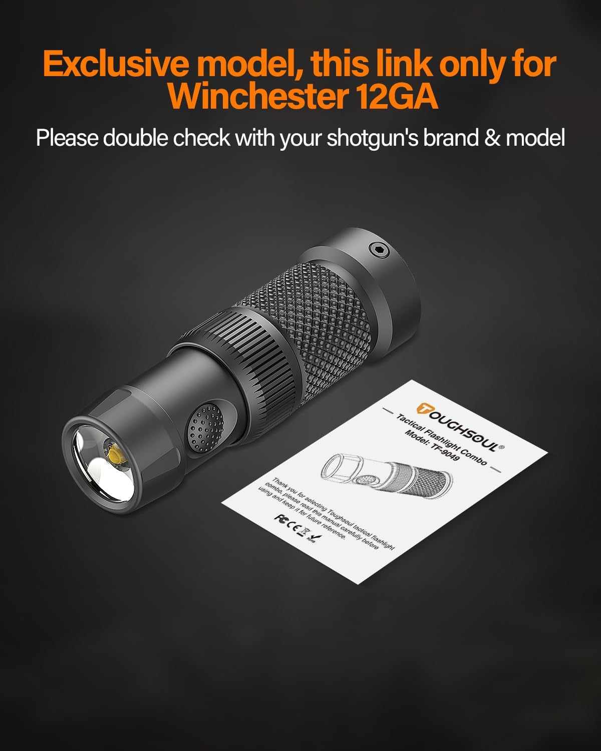TOUGHSOUL Tactical Mag Tube Cap Flashlight - 500 Lumen Max with Strobe Function & Replaceable Battery