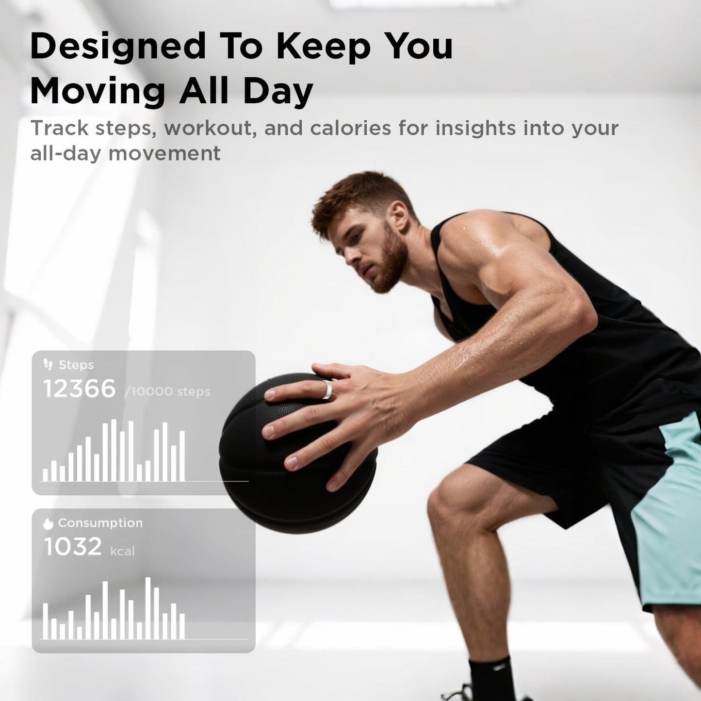 BENIO Gen 2 Smart Ring for Women & Men, Heart Rate,Fitness Tracker with Sleep，Step/Sleep/Blood Oxygen/Heart Rate Tracker, 5ATM Waterproof for iOS and Android,No Subscription, Xmas Gifts,Sliver 9