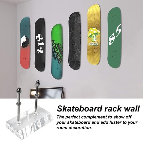 BUIYLV Skateboard Hanger 2 PCS Wall Mount Deck Rack for Skateboards Deck Display and Storage