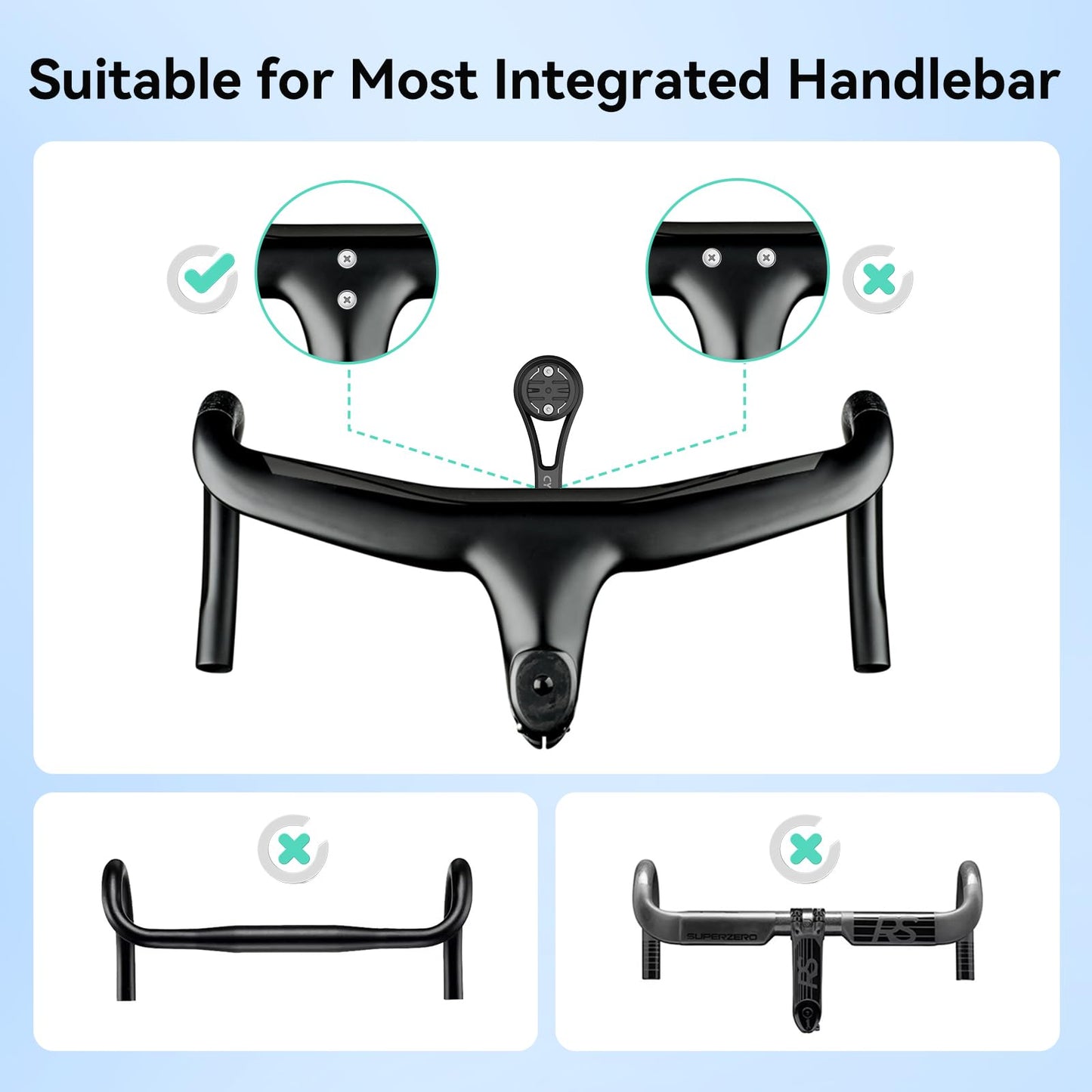 CYCPLUS Out Front Bike Mount Z3, Cycling Computer Bicycle Mount Compatible with Garmin/Igpsport/Xoss Cycling Computer