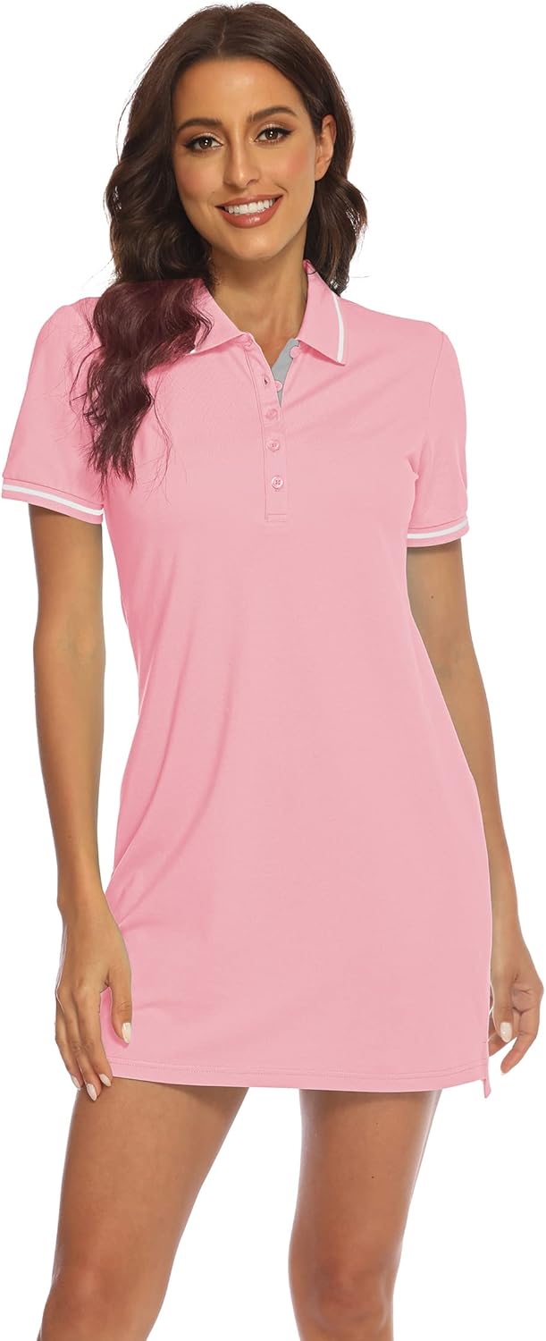 YSENTO Women's Tennis Dress - Short Sleeve UPF 50+ Activewear Polo for Golf | Stylish & Comfortable