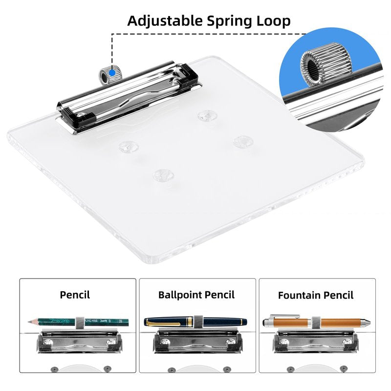 AIPSET Golf Cart Scorecard Holder w/Pencil Holder Compatible with EZGO Club Car Yamaha and Other 5-6 Holes Golf Cart Steering Wheel, Firmly Clamp & Adjustable Pen Spring Loop, Easy to Install & Record