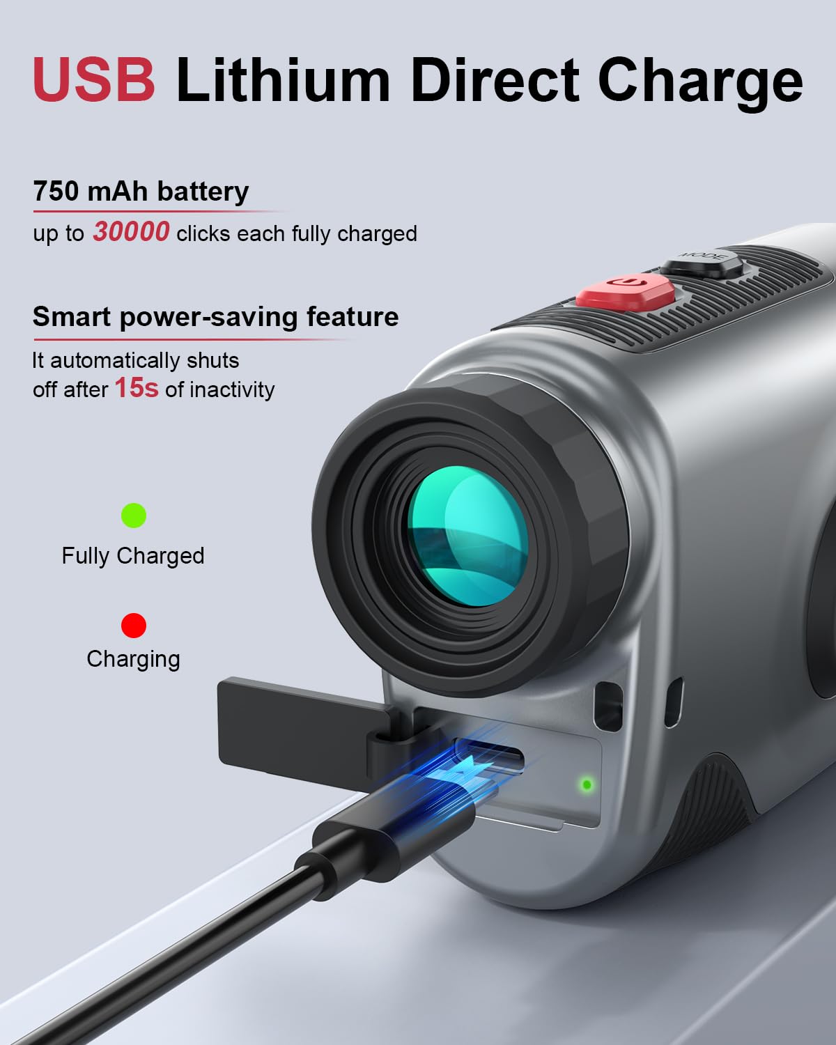Golf Rangefinder with Slope, Golf Laser Rangefinder with Bag, 1300 Yards Rechargeable Range Finders Golfing with Flag Lock Vibration,LED Optical Lens7X Magnification,Speed Mode (Grey)
