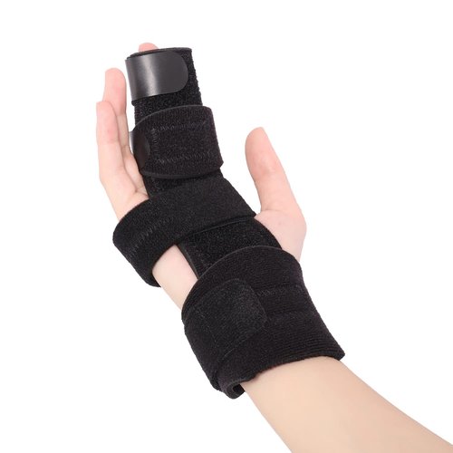 Scurnhau Trigger Finger Splint Finger Brace for 2 Fingers Reversible Finger Splints for Mallet Finger Broken Finger Arthritis Metacarpal Fracture Hand Brace with Finger Support Joints Immobilizer-S/M